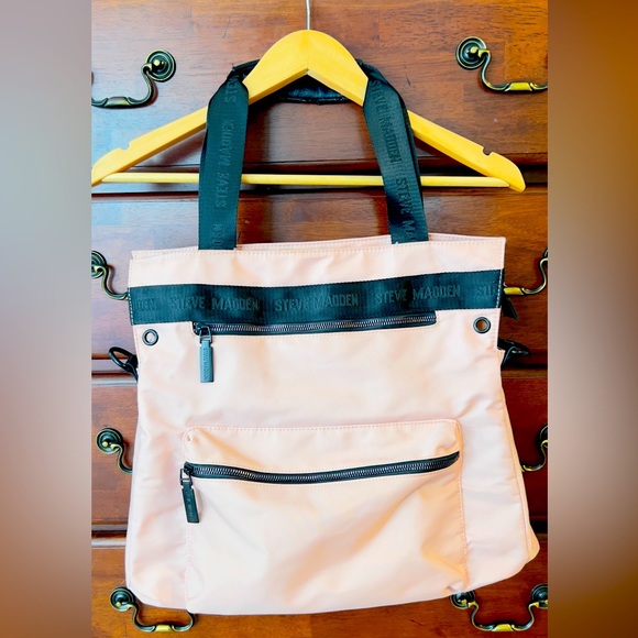 Steve Madden Blush Pink Tote with Black Accents - Picture 1 of 13